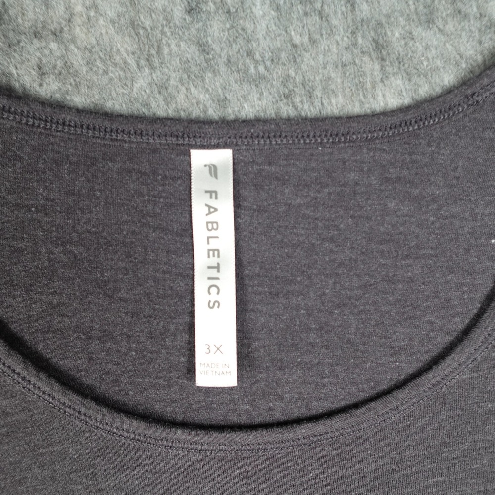 Fabletics Top Women 3X Purple Restore Knit Long Sleeve Heathered Crew Neck - Picture 2 of 9